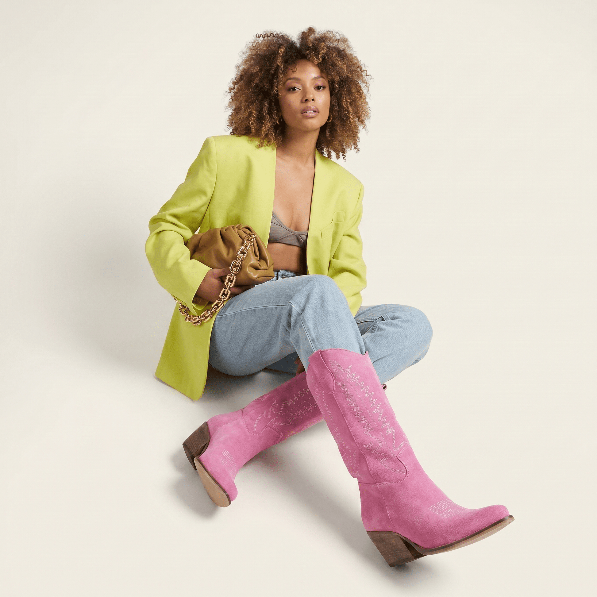 Stivali Texani Dallas Midi Fucsia - KALI SHOES®