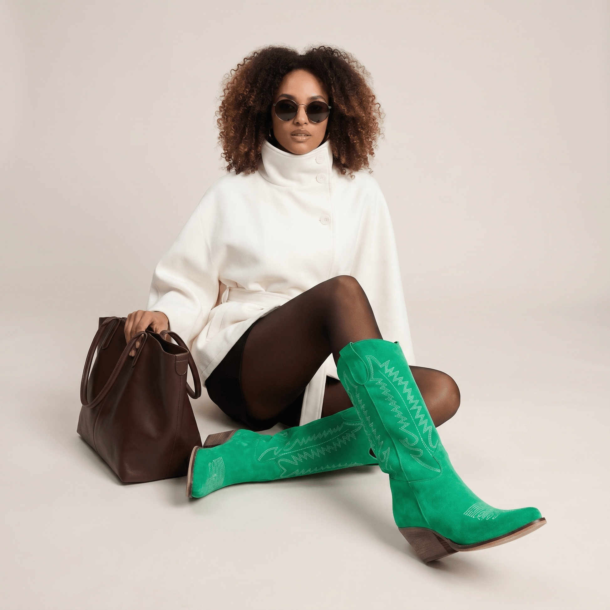 Stivali Texani Dallas Midi Grass - KALI SHOES®