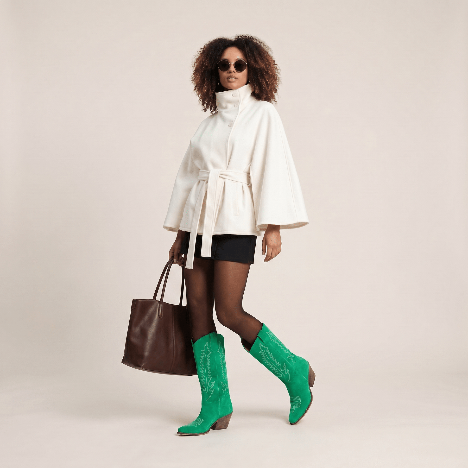 Stivali Texani Dallas Midi Grass - KALI SHOES®