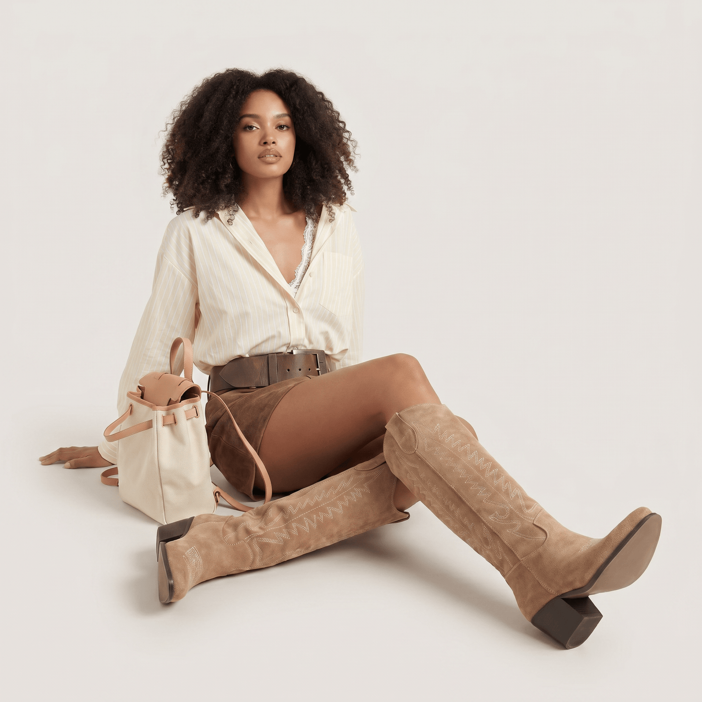 Stivali Texani Dallas Taupe - KALI SHOES®
