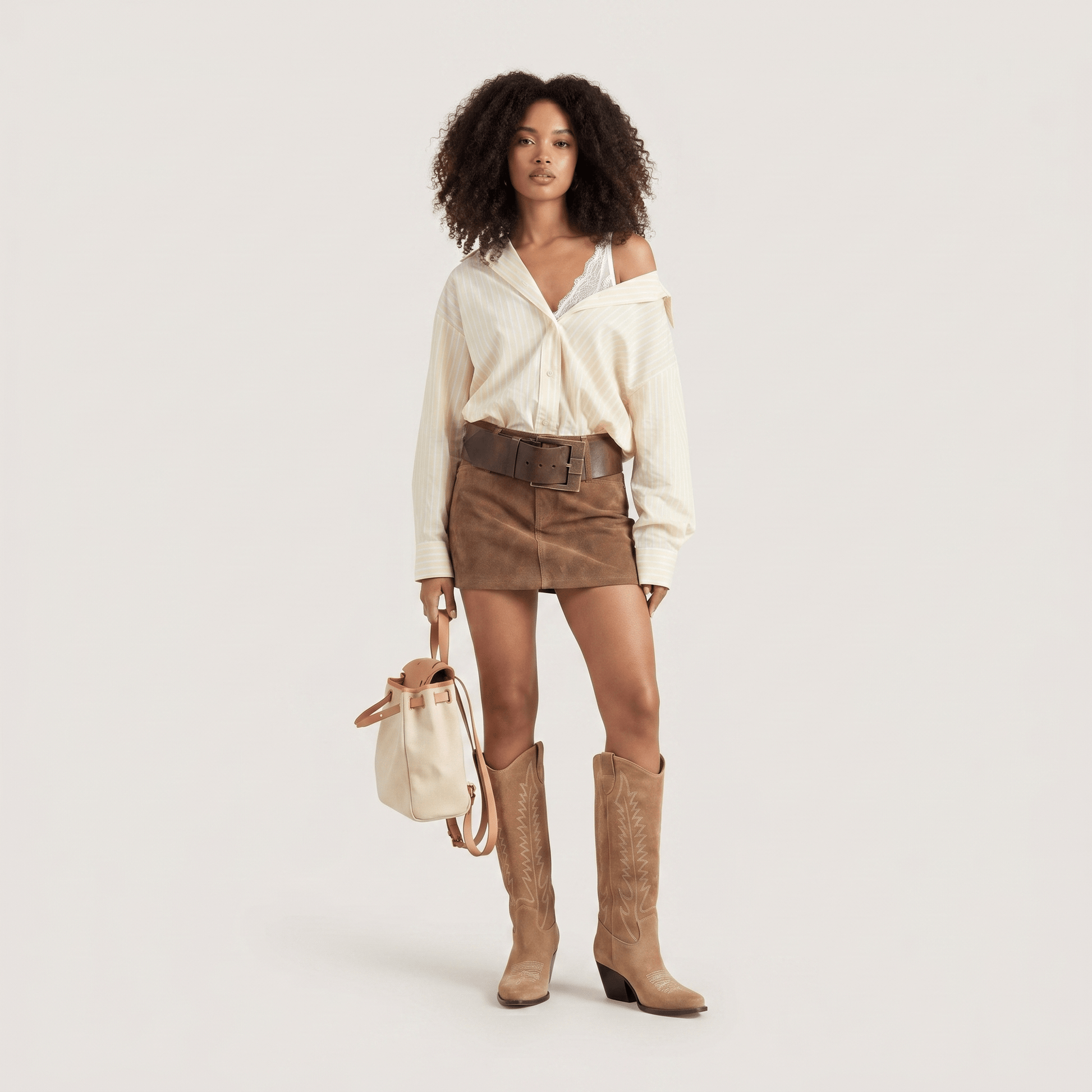 Stivali Texani Dallas Taupe - KALI SHOES®