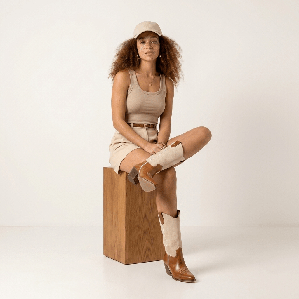 Stivali Texani Dixie Beige - KALI SHOES®