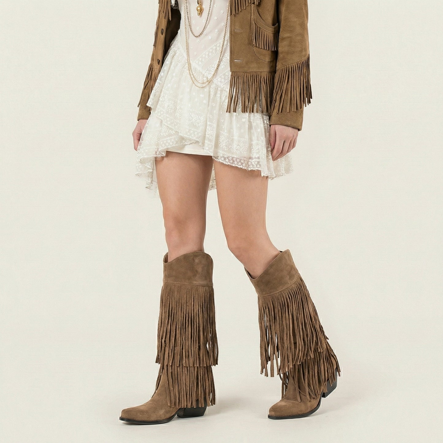 Stivali Texani Fryda Taupe - KALI SHOES®