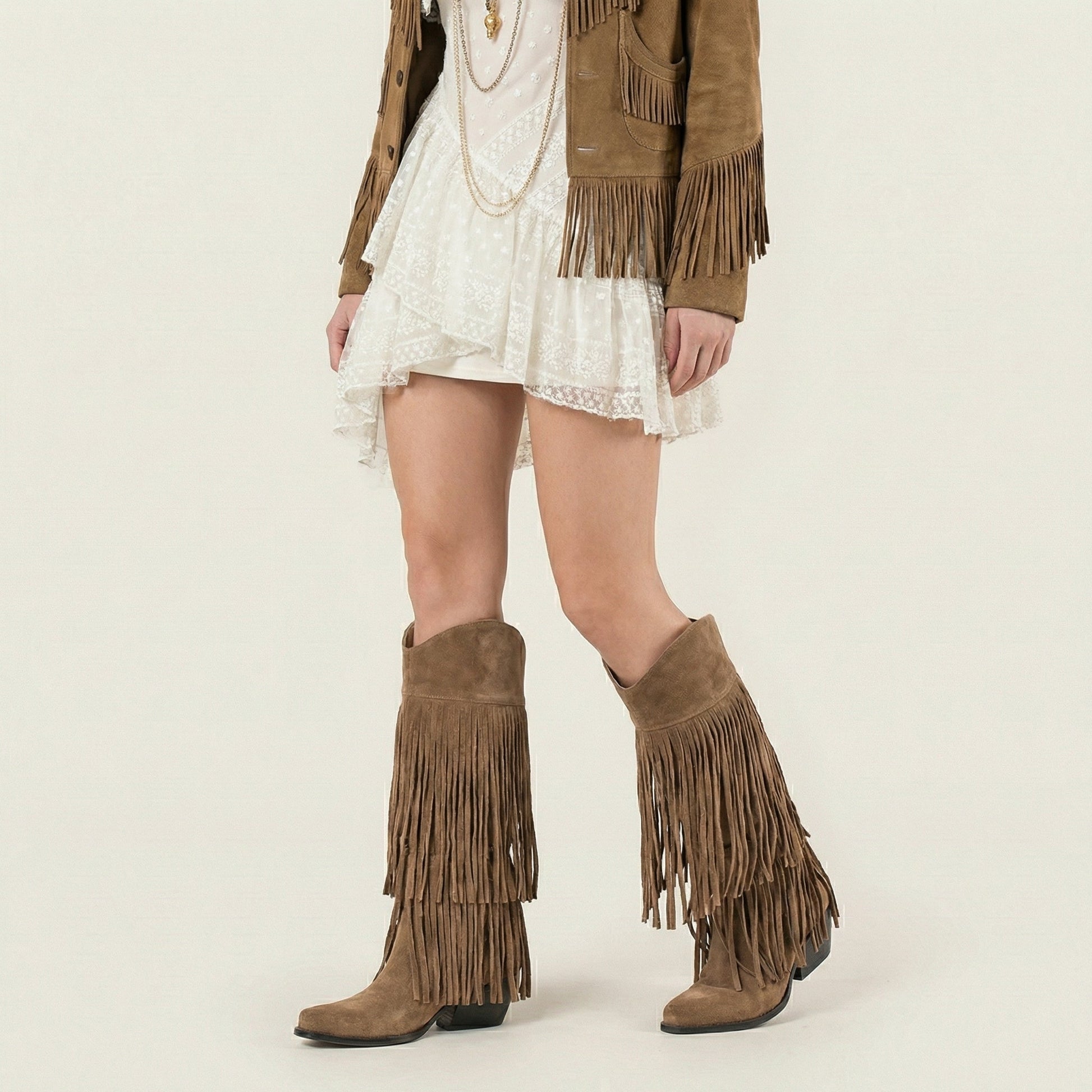 Stivali Texani Fryda Taupe - KALI SHOES®