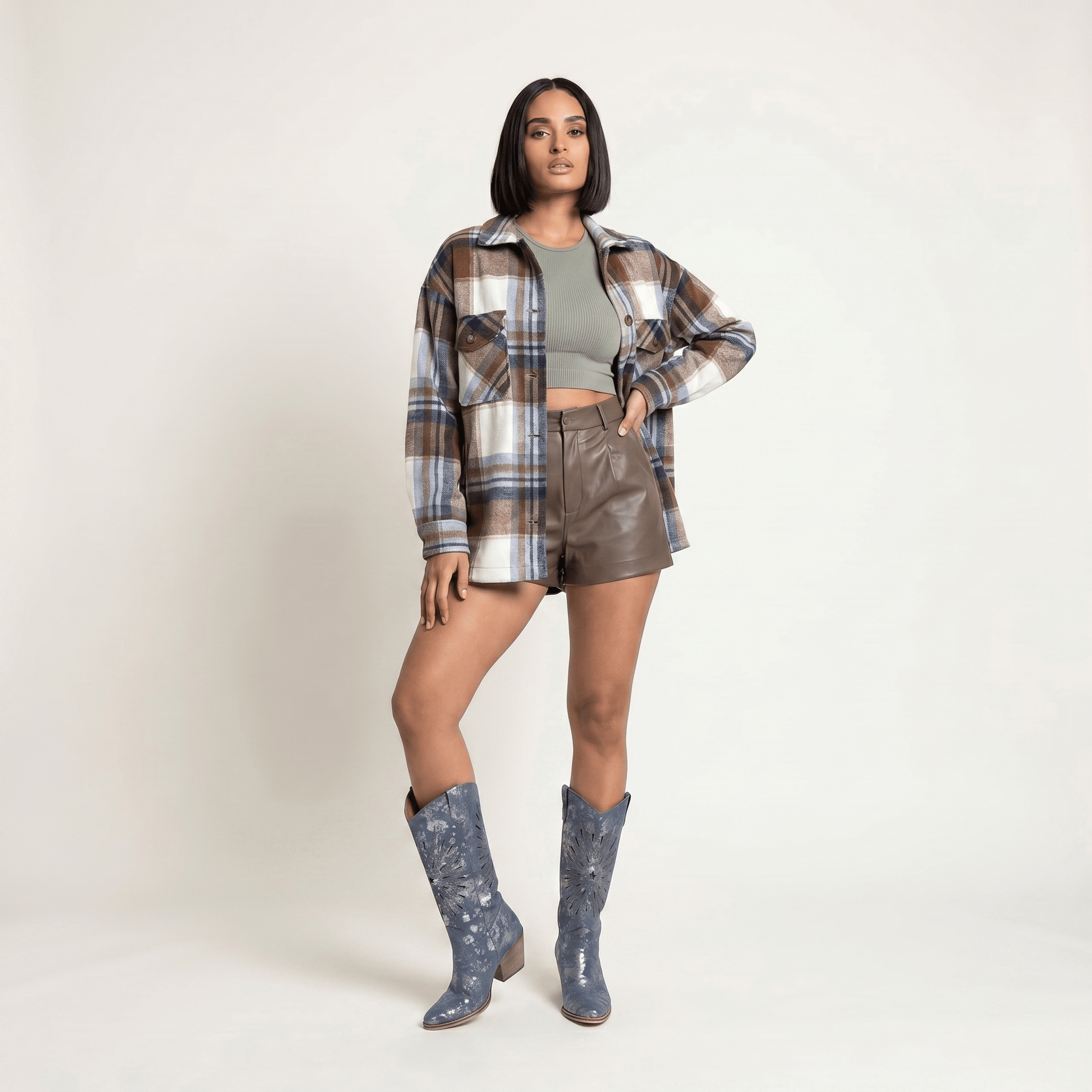 Stivali Texani Jade Shine Blue - KALI SHOES®