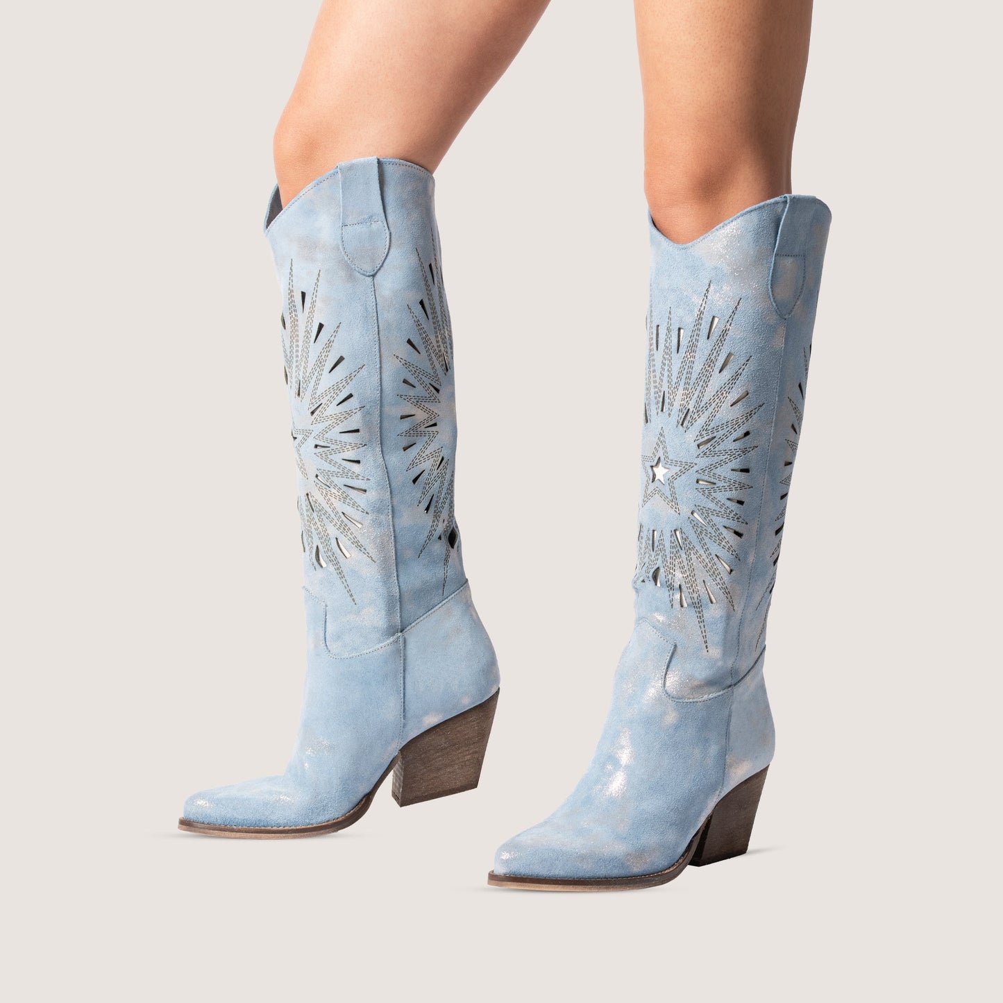 Stivali Texani Jade Shine Cielo - KALI SHOES®