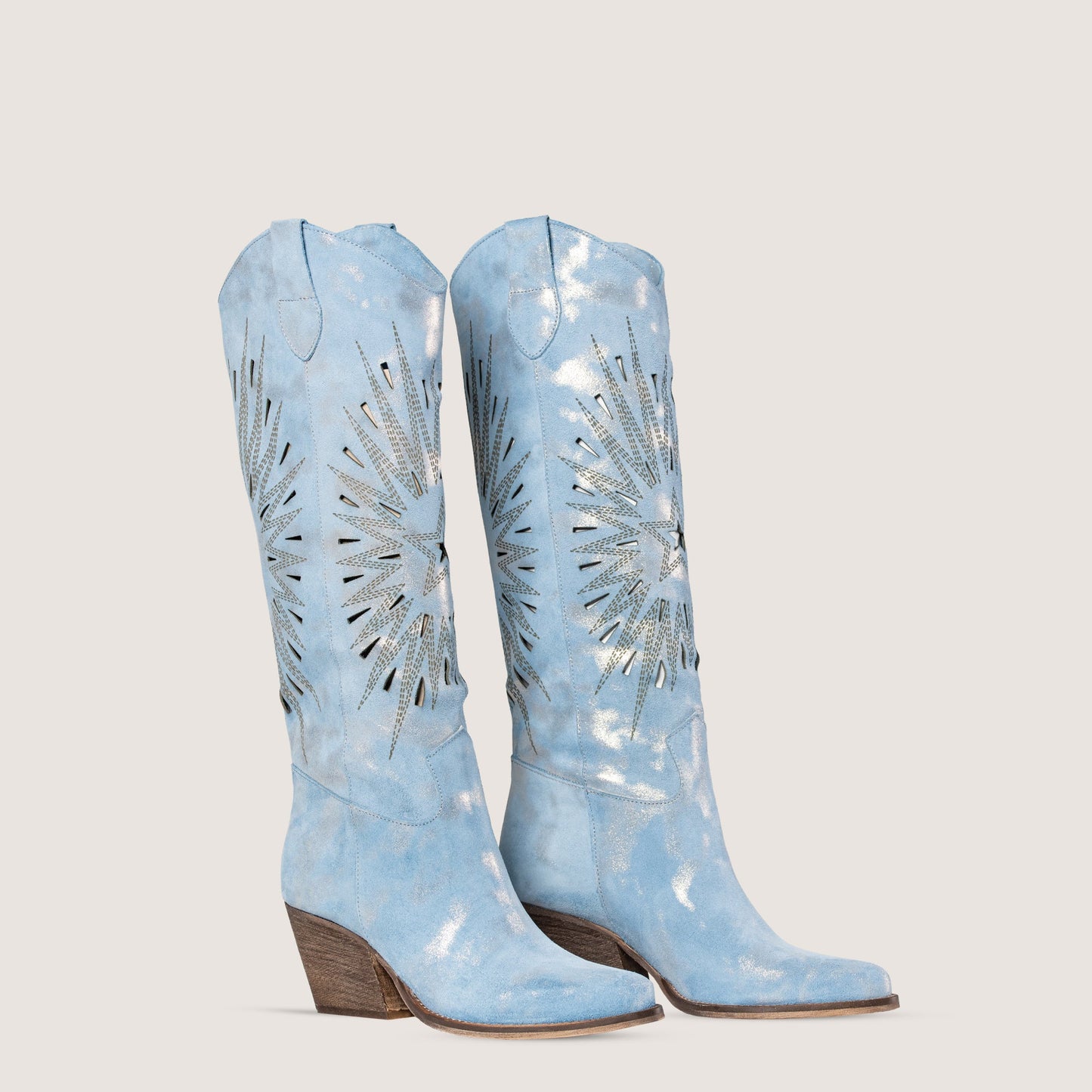 Stivali Texani Jade Shine Cielo - KALI SHOES®