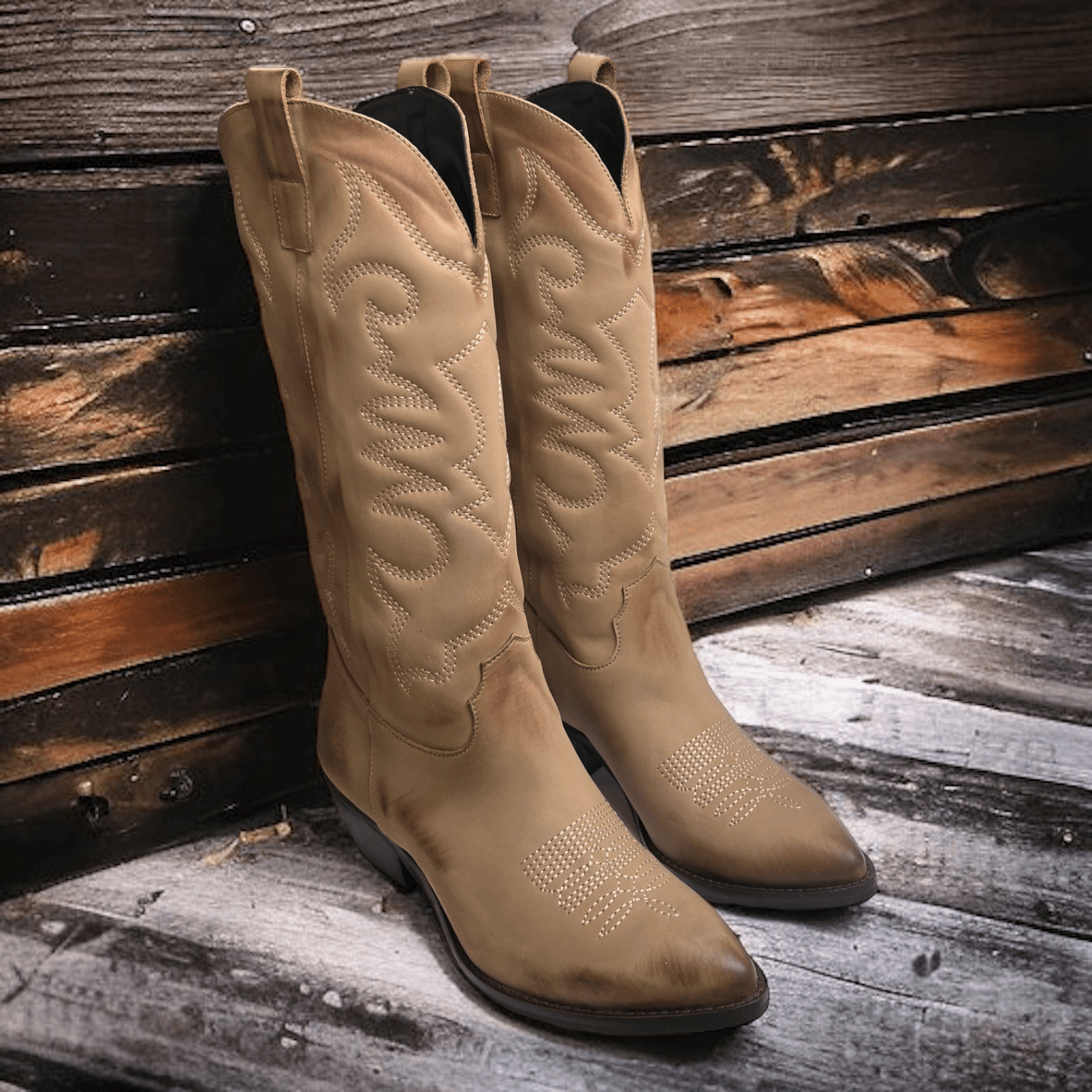 Stivali Texani Jennifer Taupe - KALI SHOES®