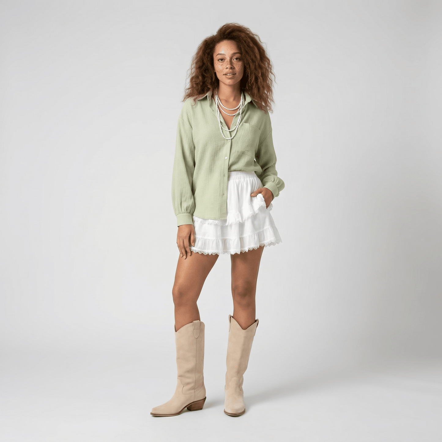 Stivali Texani Jesse Beige - KALI SHOES®
