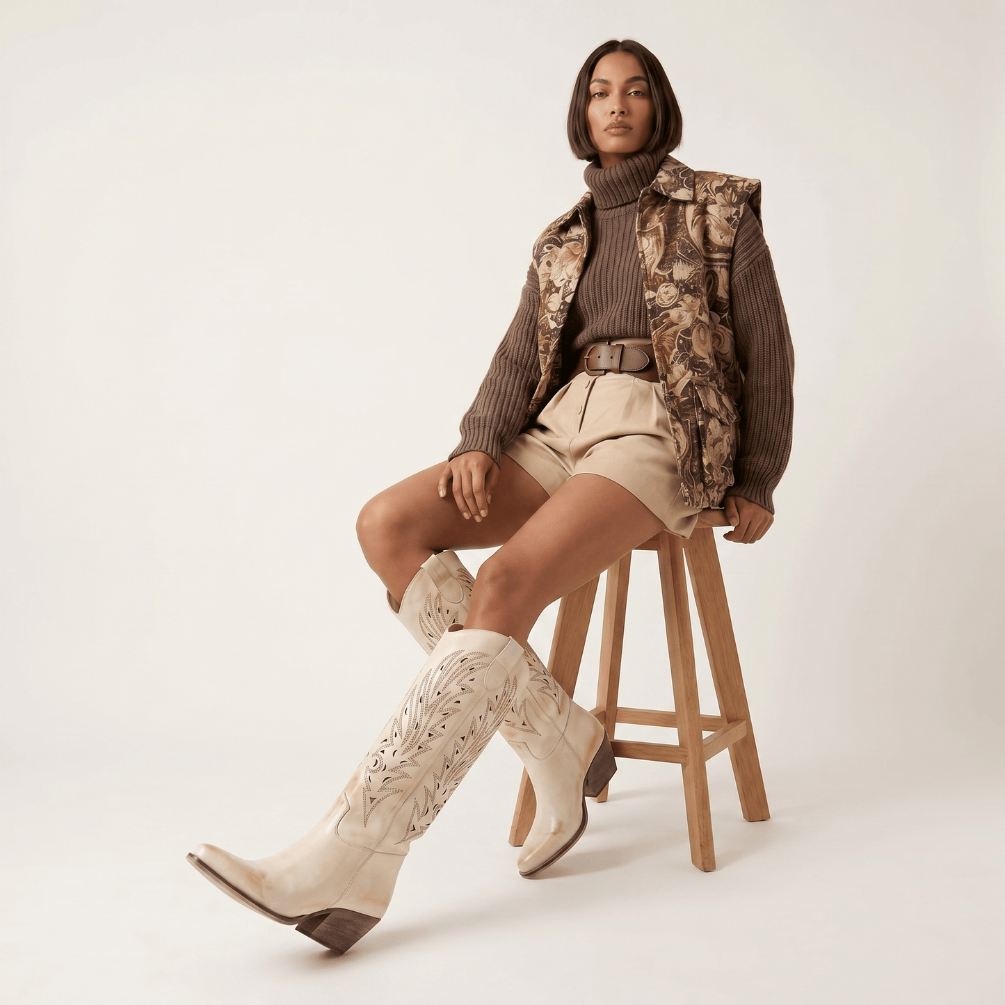 Stivali Texani Maui Beige - KALI SHOES®