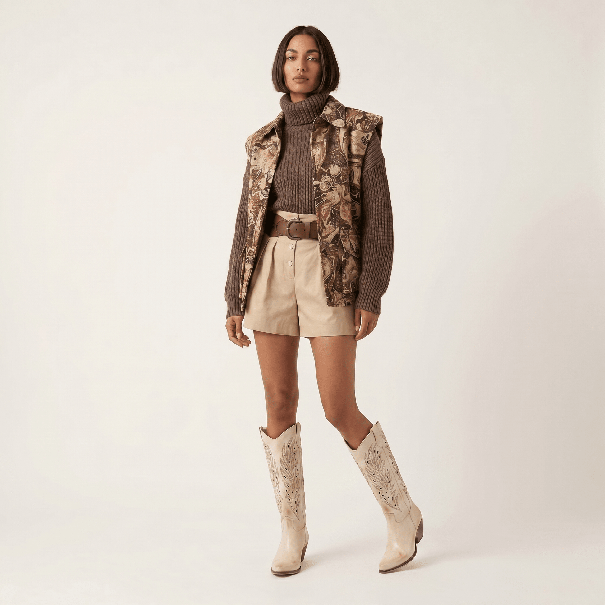 Stivali Texani Maui Beige - KALI SHOES®