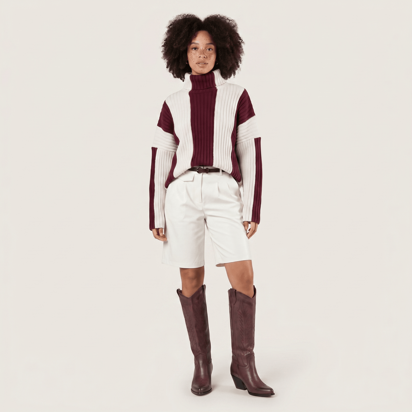 Stivali Texani Nabiki Brushed Bordeaux - KALI SHOES®