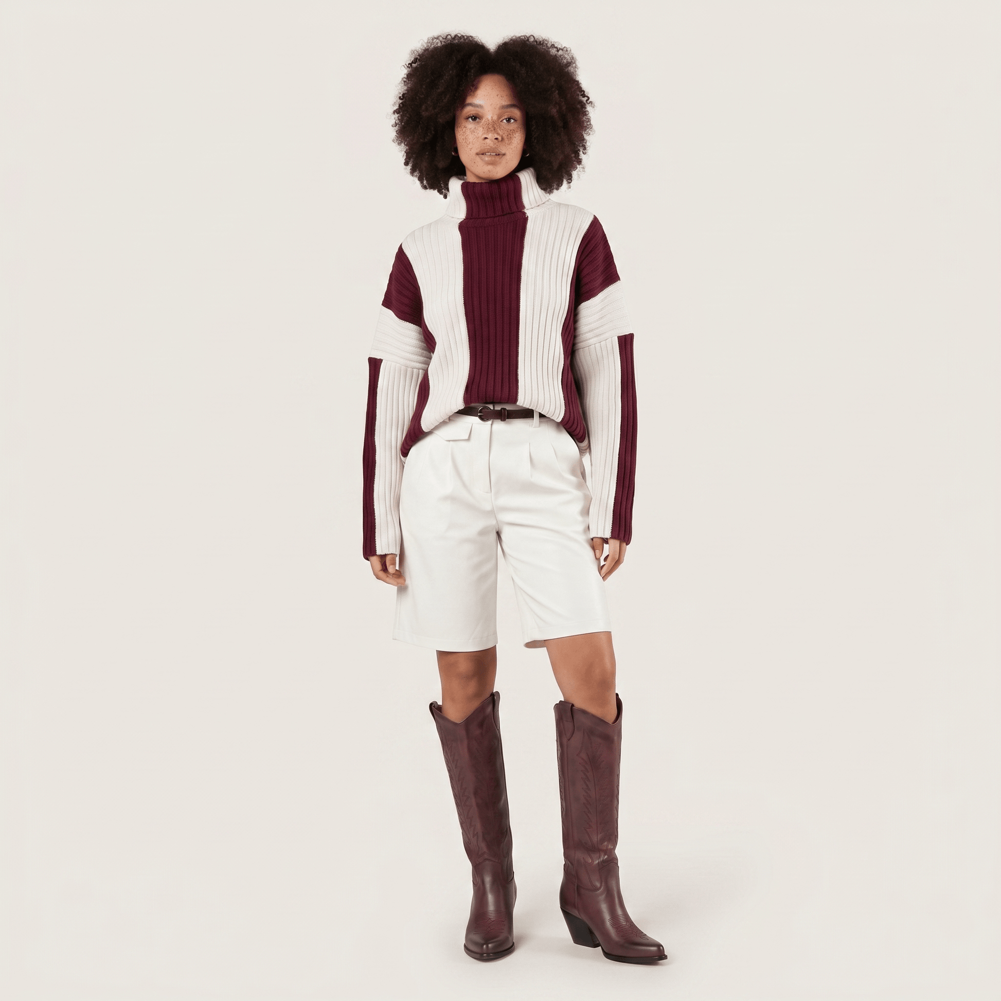 Stivali Texani Nabiki Brushed Bordeaux - KALI SHOES®