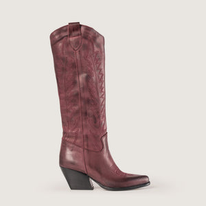 Stivali Texani Nabiki Brushed Bordeaux - KALI SHOES®
