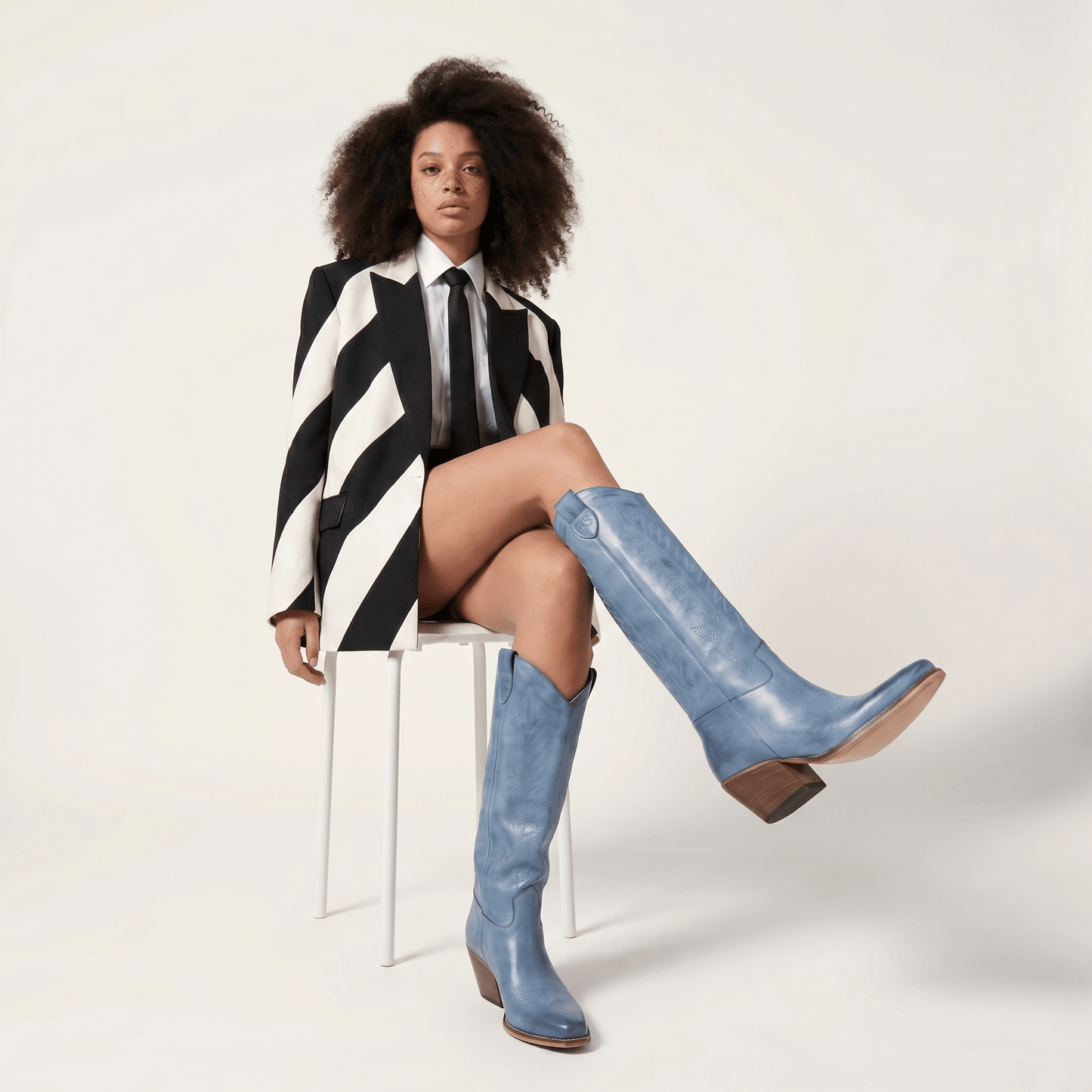 Stivali Texani Nabiki Brushed Sky - KALI SHOES®