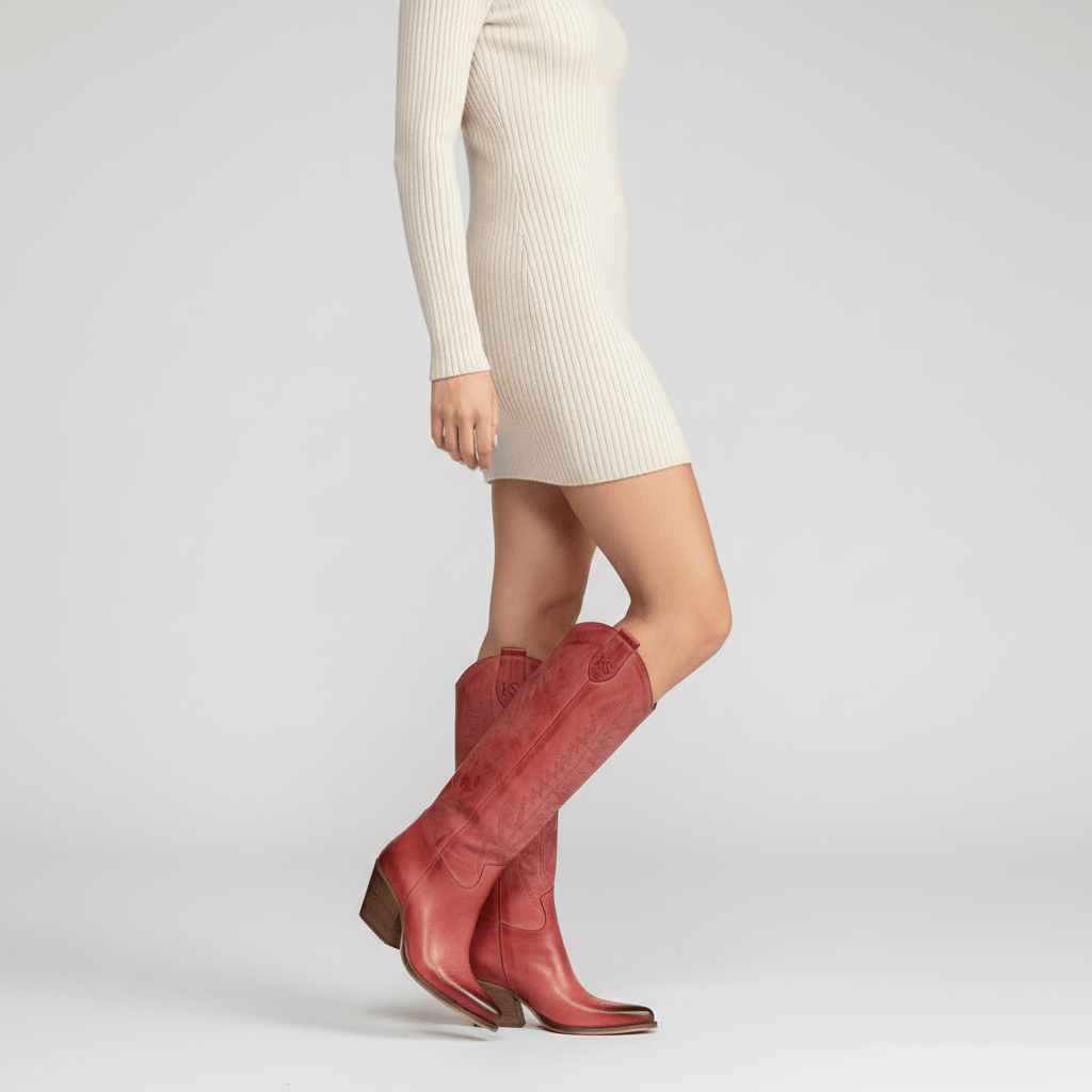 Stivali Texani Nabiki Brushed Wild Rose - KALI SHOES®