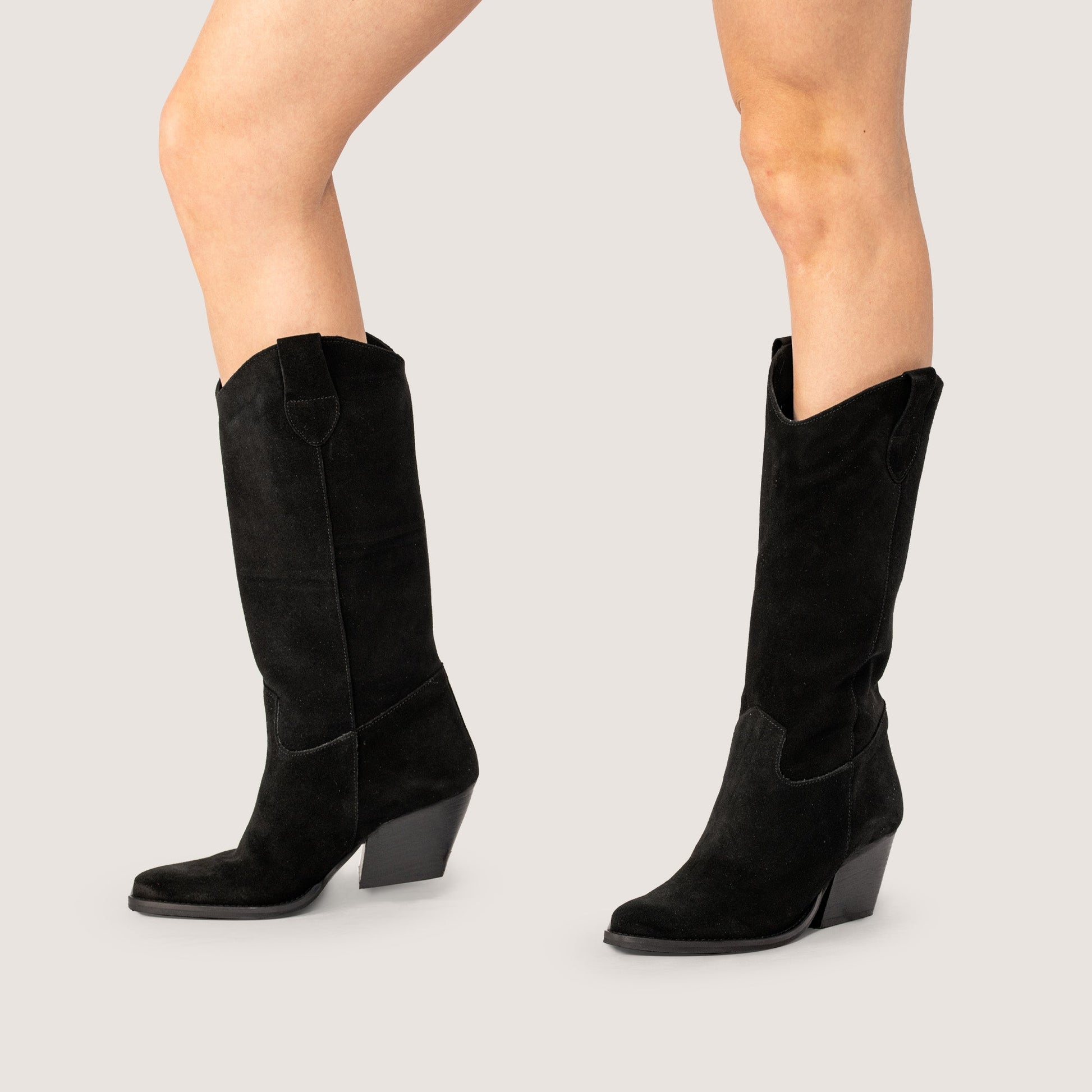 Stivali Texani Stivaletti In Camoscio Neri Stivali Texani Noa Nero