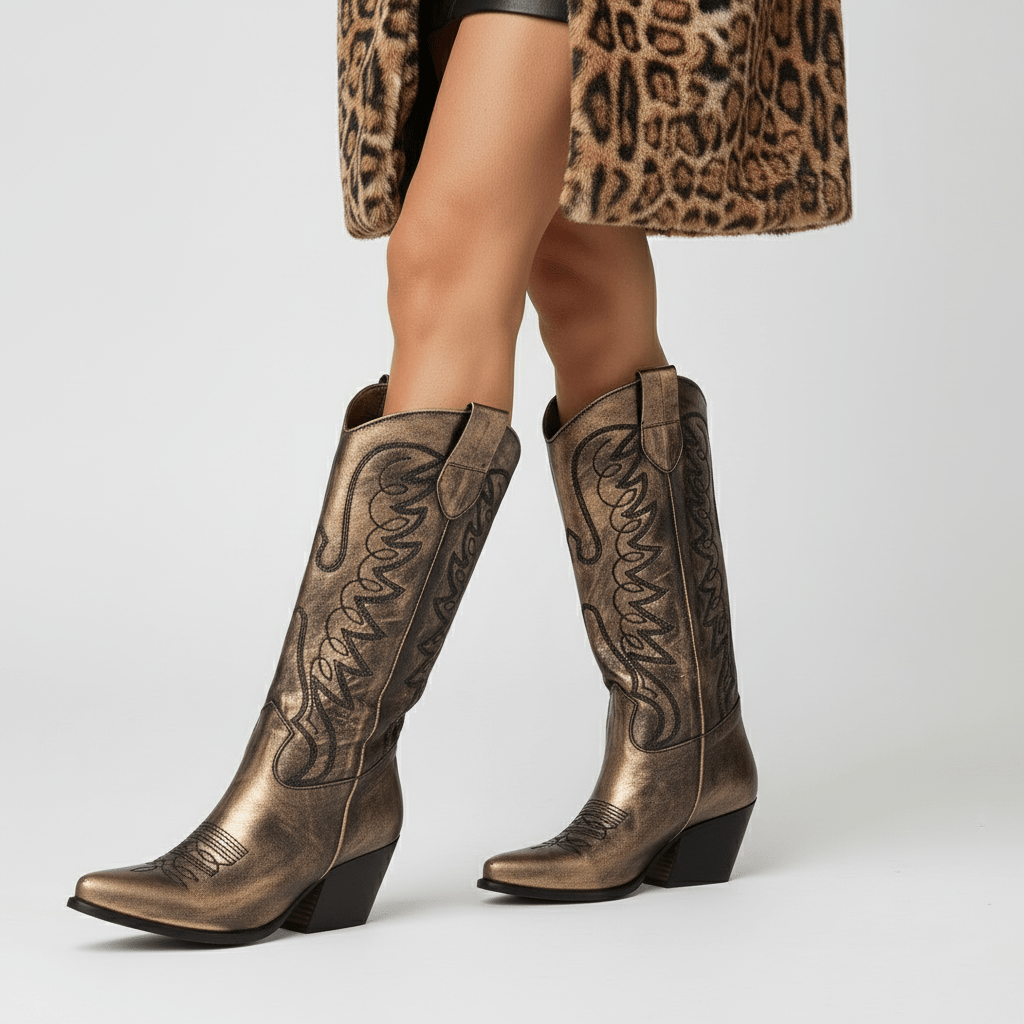 Stivali Texani Rowena Burnished Gold - KALI SHOES®