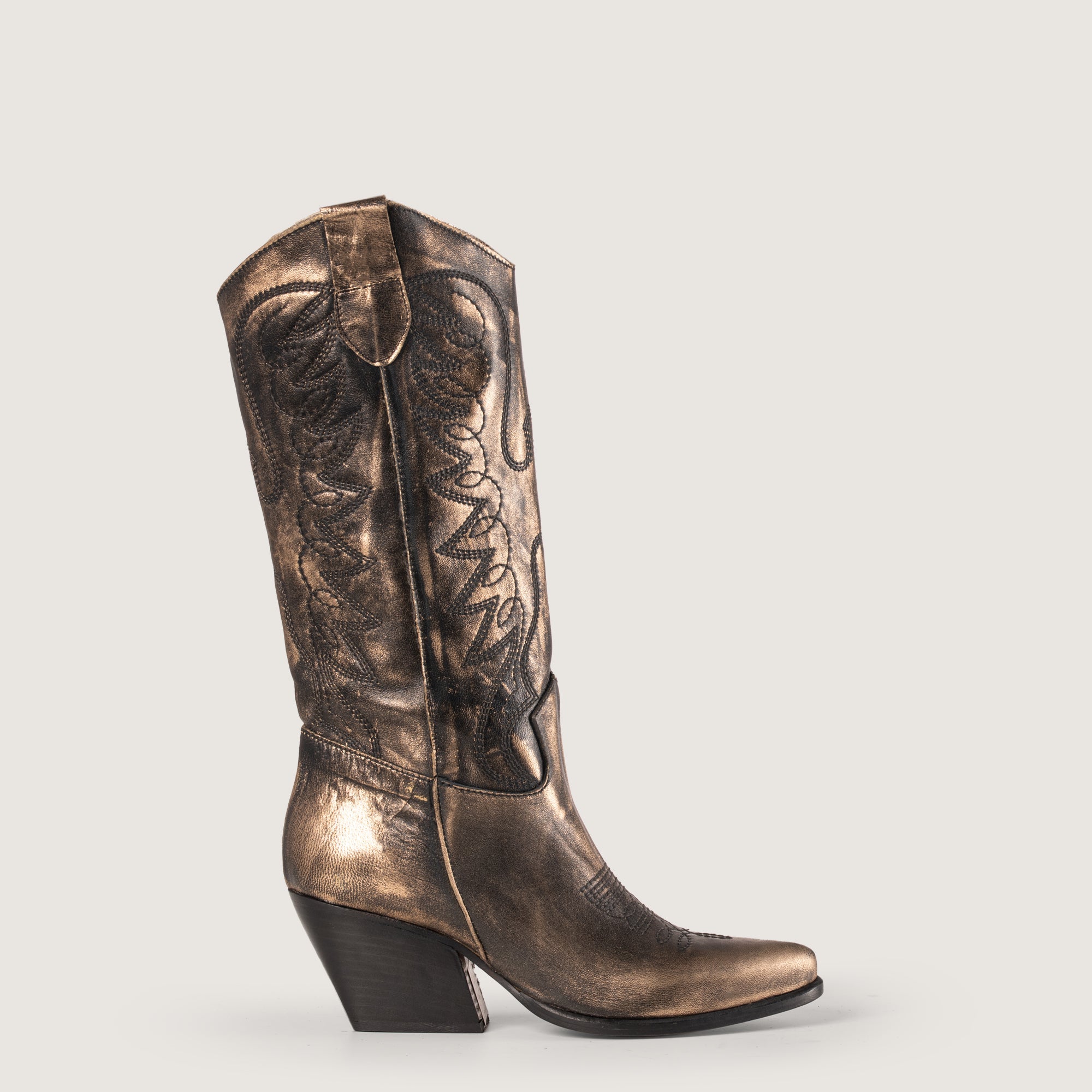 Rowena Burnished Gold Texan Boots – Kali Shoes®