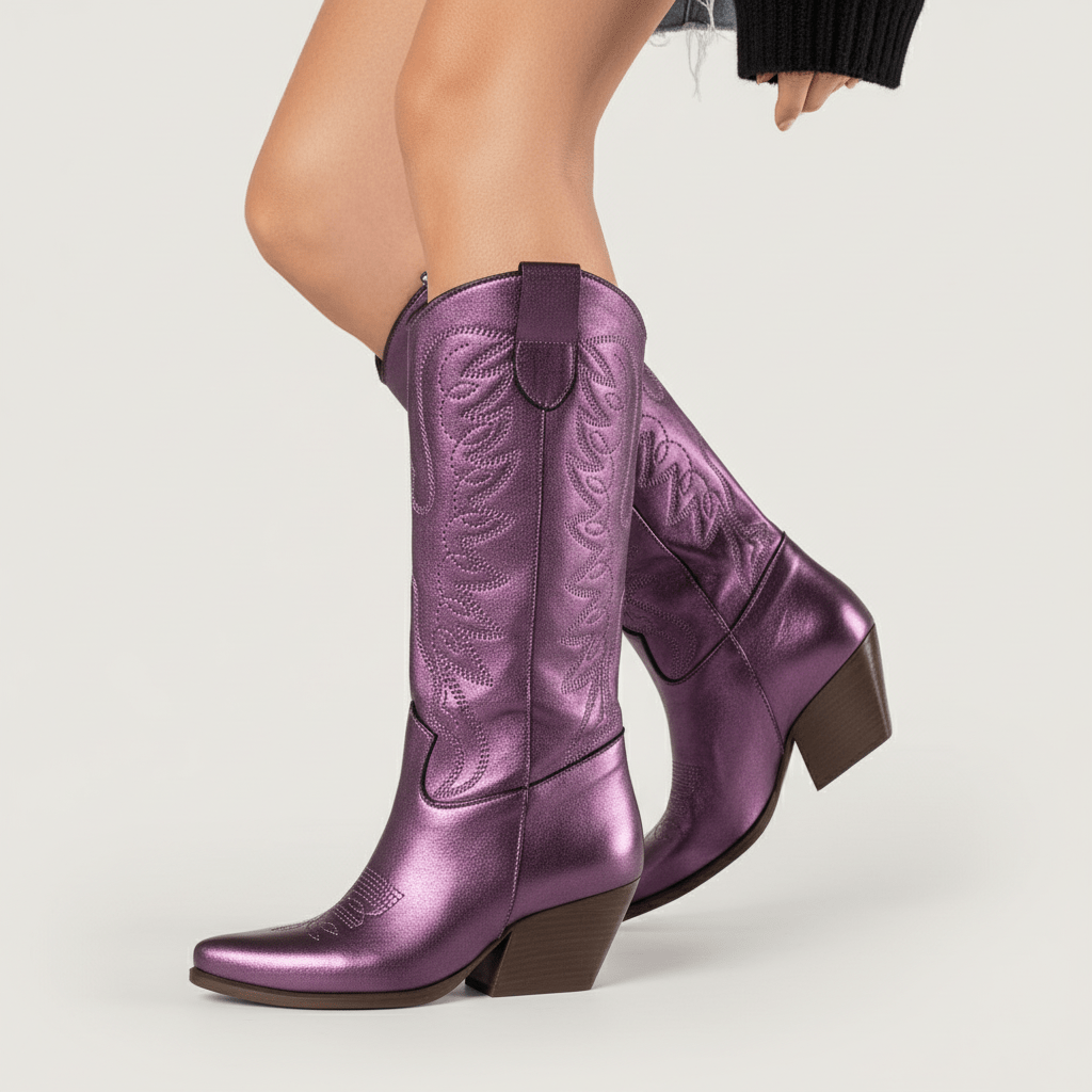 Stivali Texani Rowena Violet Shine - KALI SHOES®