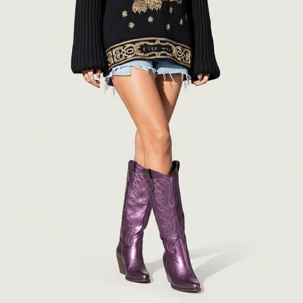 Stivali Texani Rowena Violet Shine - KALI SHOES®