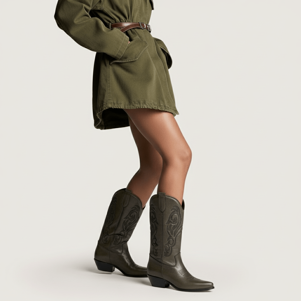 Stivali Texani Shelby Olive - KALI SHOES®