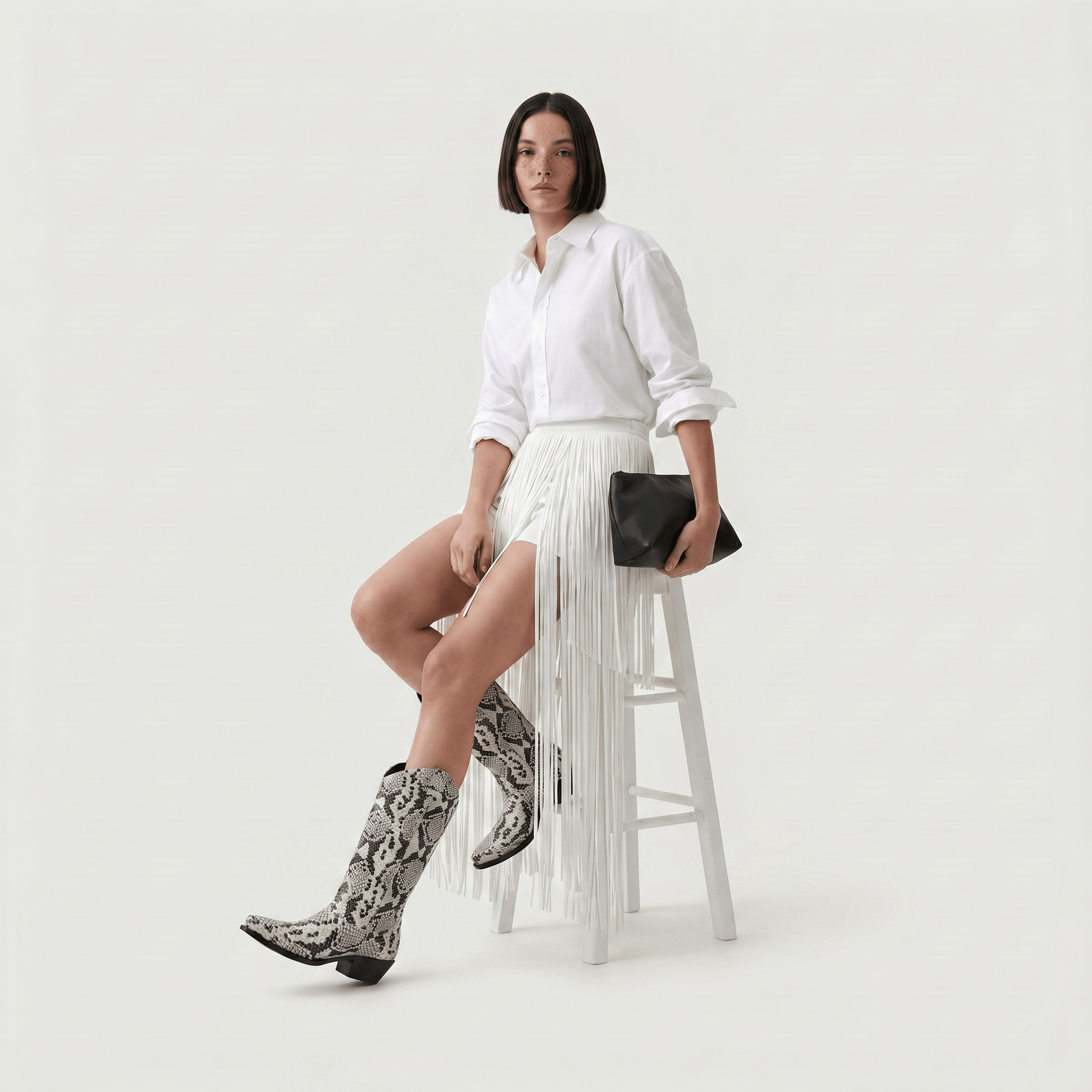 Stivali Texani Wayne Jungle Bone - KALI SHOES®