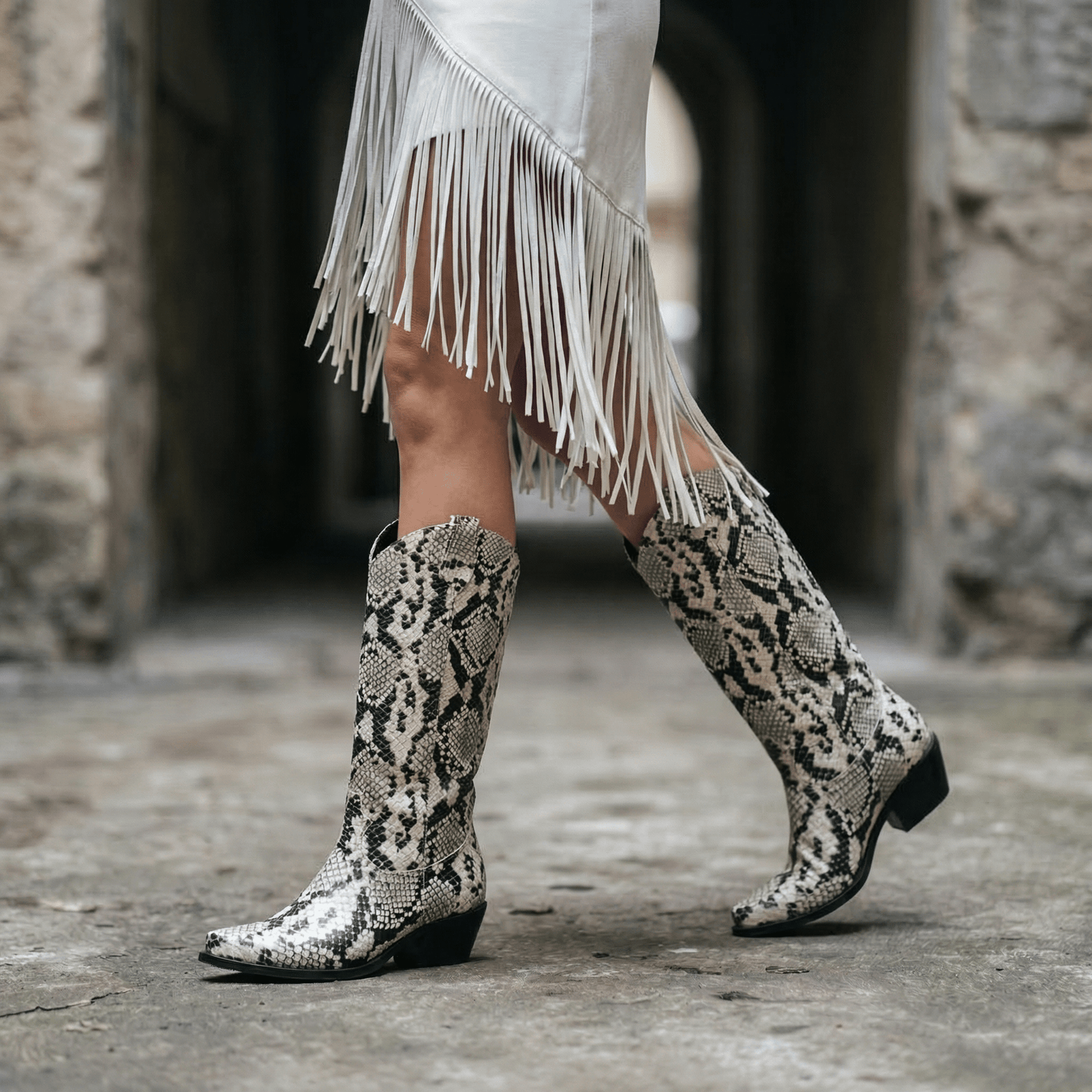 Stivali Texani Wayne Jungle Bone - KALI SHOES®